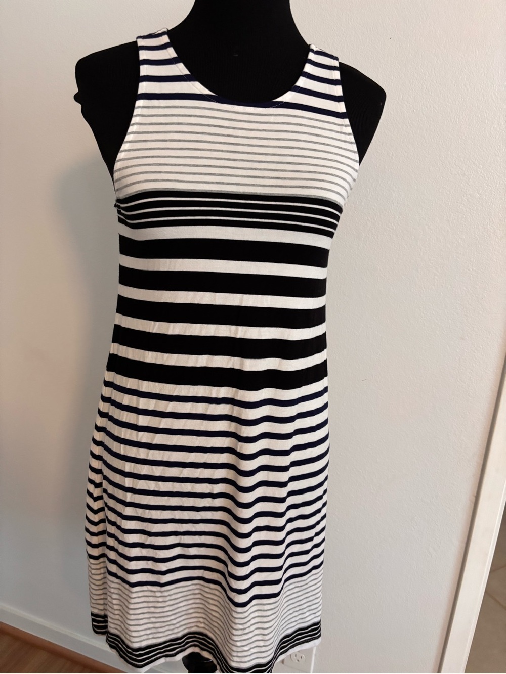 Tommy Bahama White and Black Striped Midi Dress